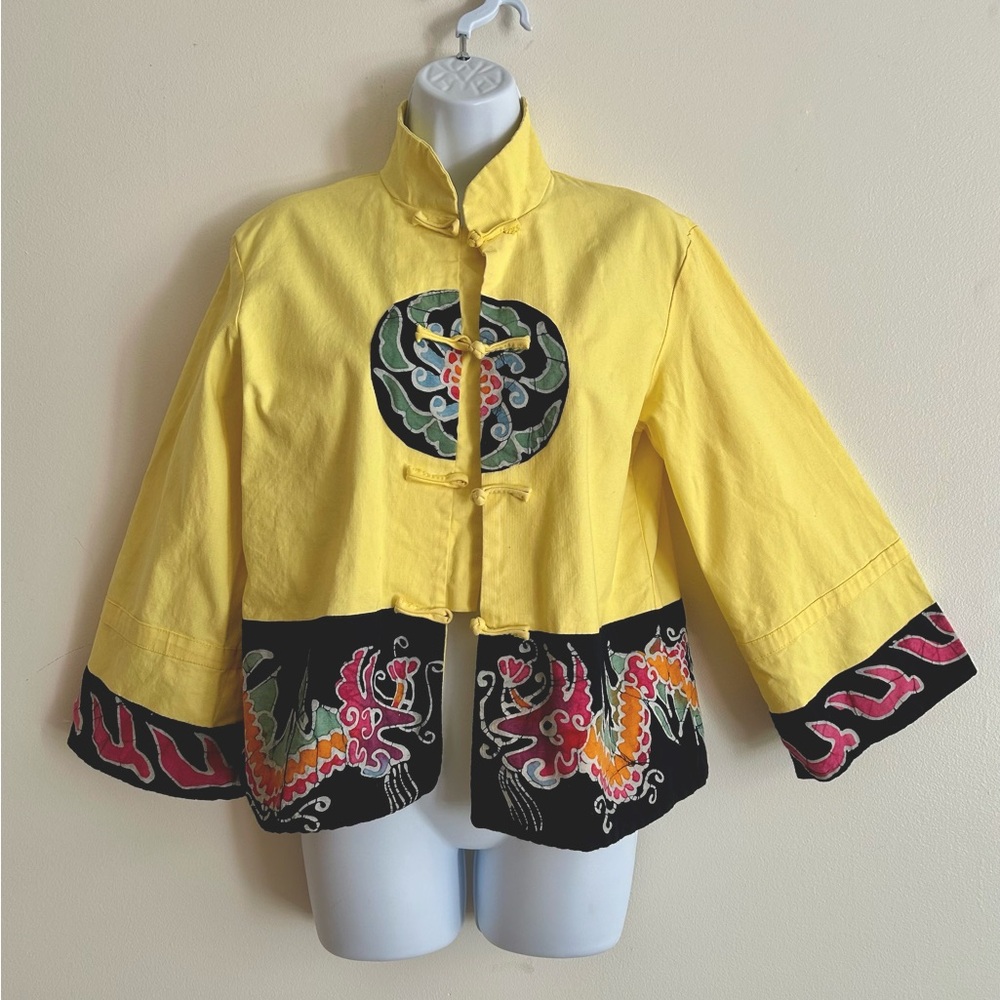 Yellow Women's Tang Style Jacket w/ Batik / Size M